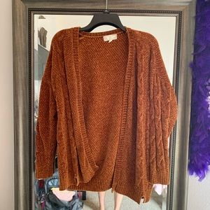 Orange ish Chenille Cardigan